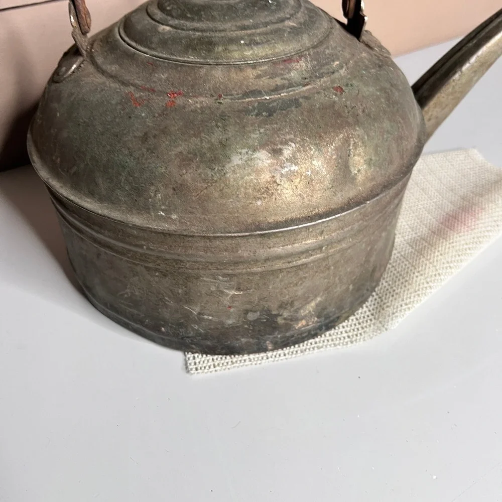 Antique Majestic Copper Tea Kettle Wood Handle Patented‎ May 17 1898 Primitive